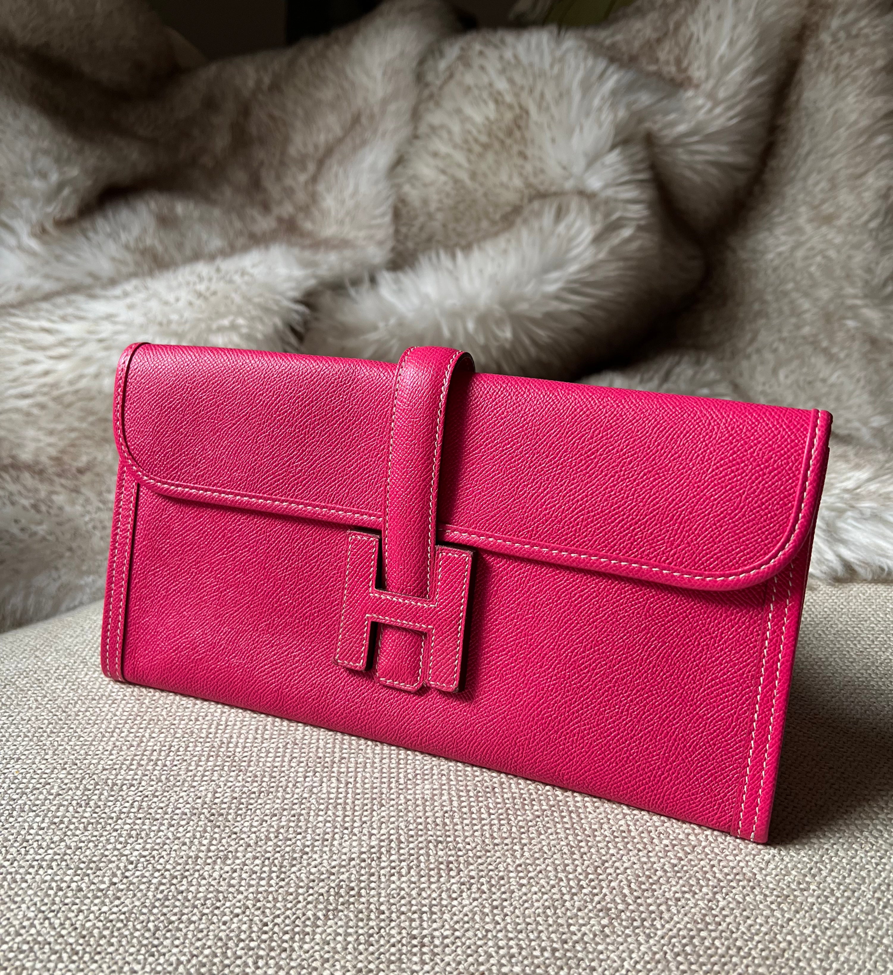 Hermès Jige Clutch 29 Bag Rose Tyrien - Epsom Leather