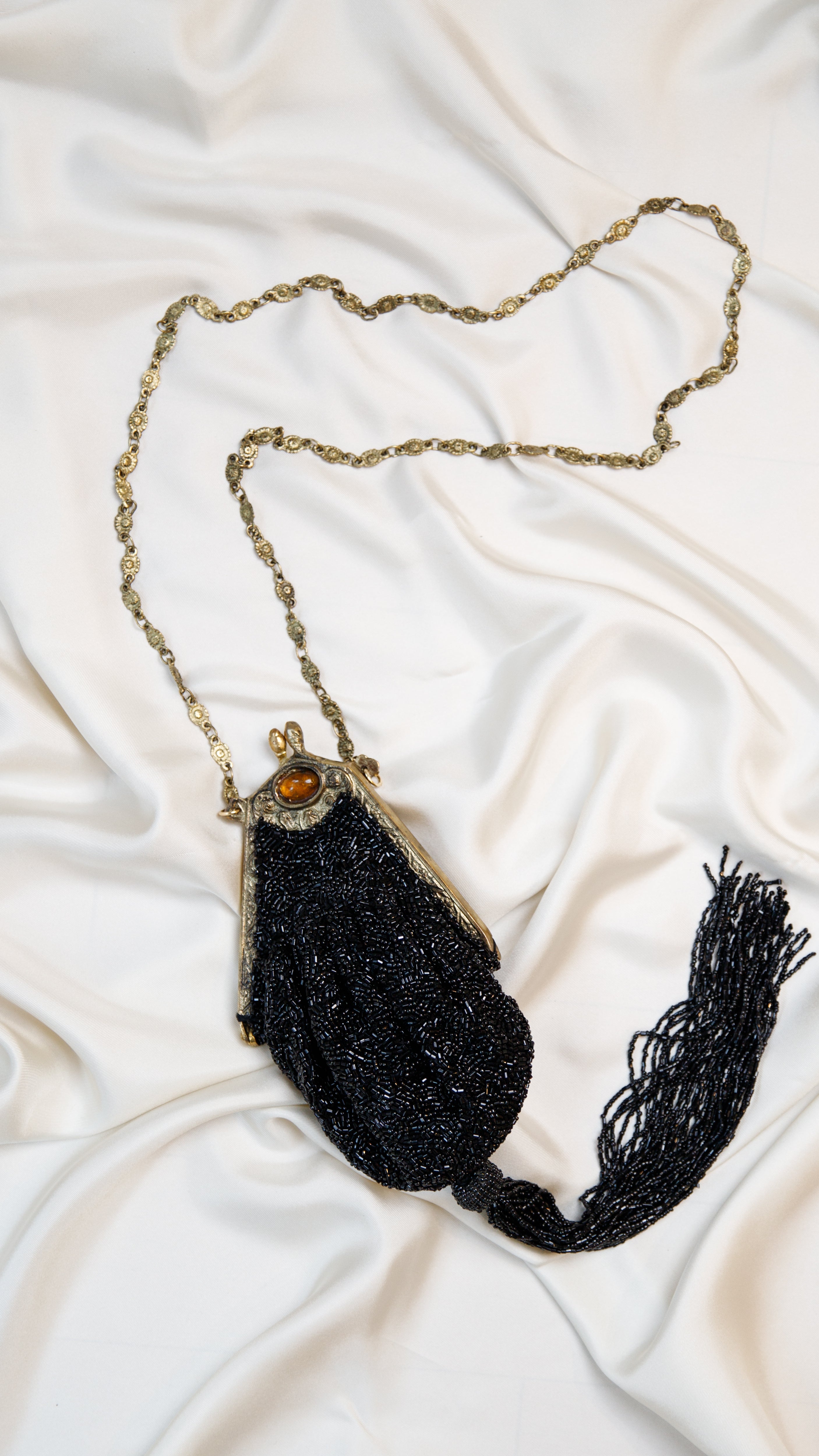 Hand made vintage inspired one of a kind fully beaded with tassel evening bag Island to East Side X the Vintage New Yorker