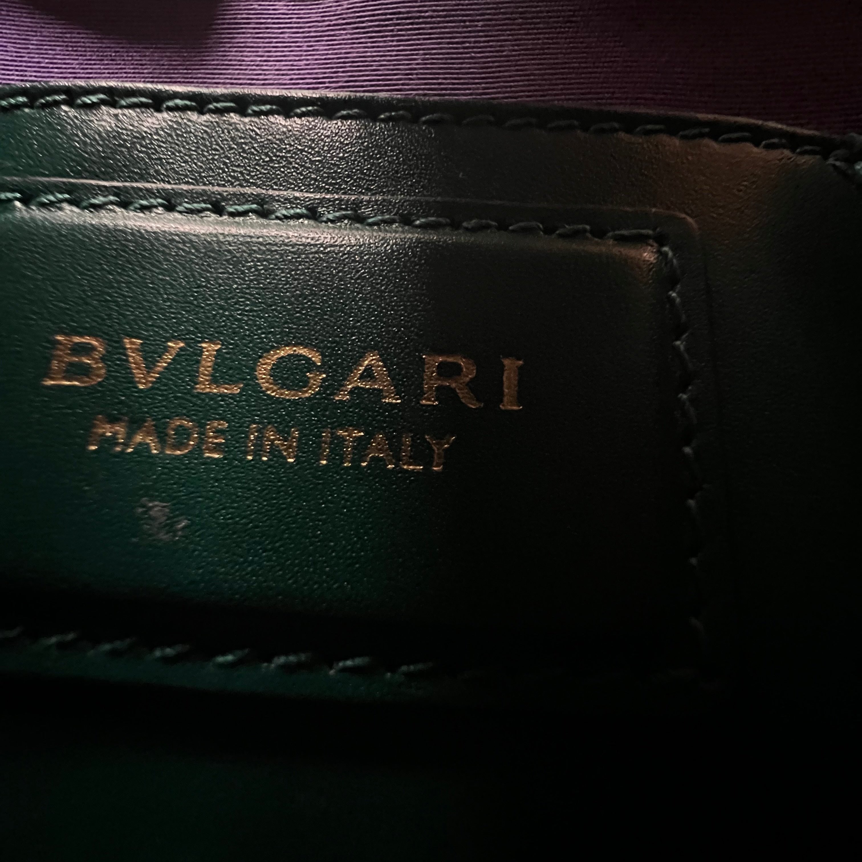 Bvlgari Serpentini Emerald Green Leather authentic Shoulder Bag