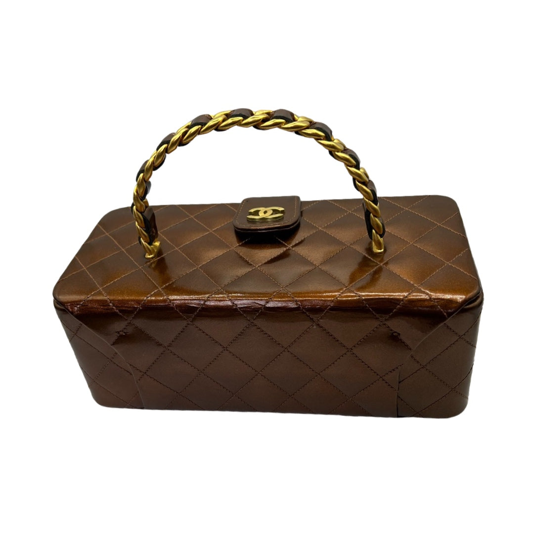 bronze chanel vintage vanity bag