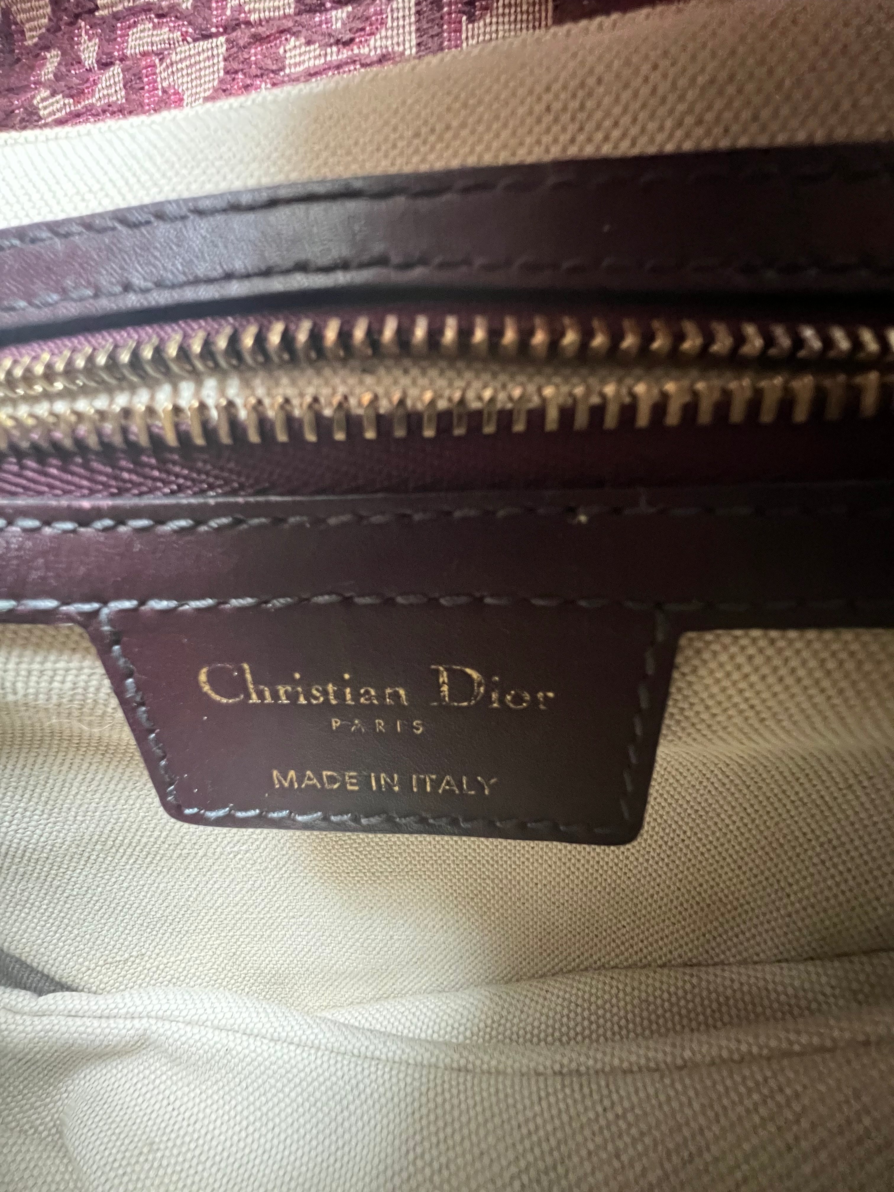 Christian Dior Burgundy Saddle Bag Canvas