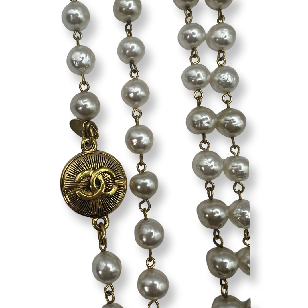 Chanel Vintage Long String Faux Pearls