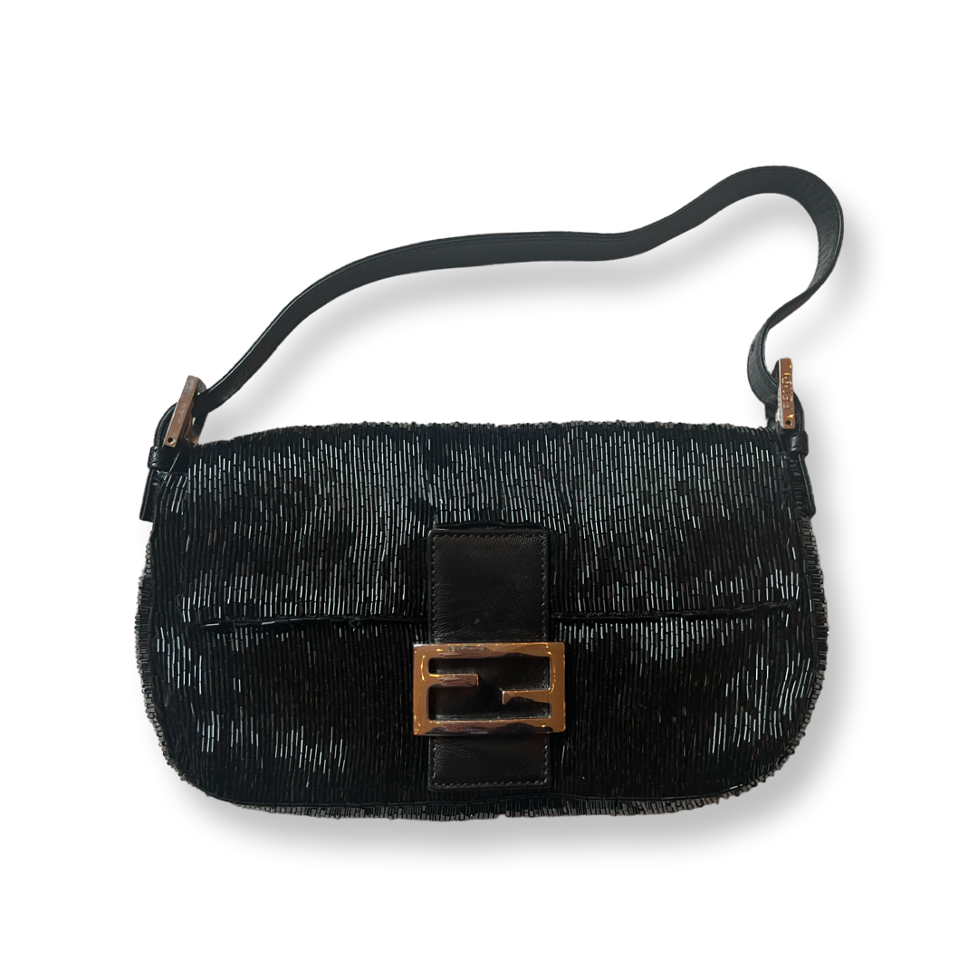 Fendi Baguette Bag Black Beaded Sex and the City