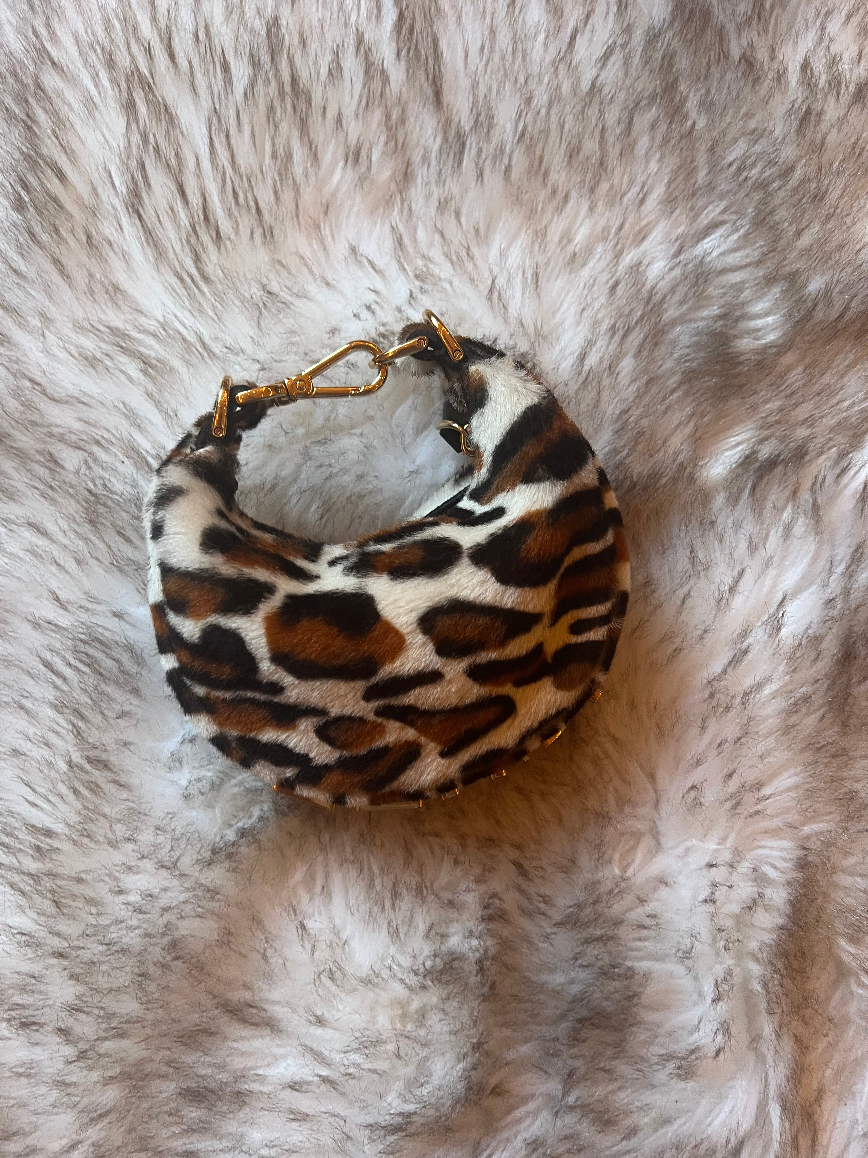 Fendi Fendigraphy Ponyhair Nano authentic white based leopard print