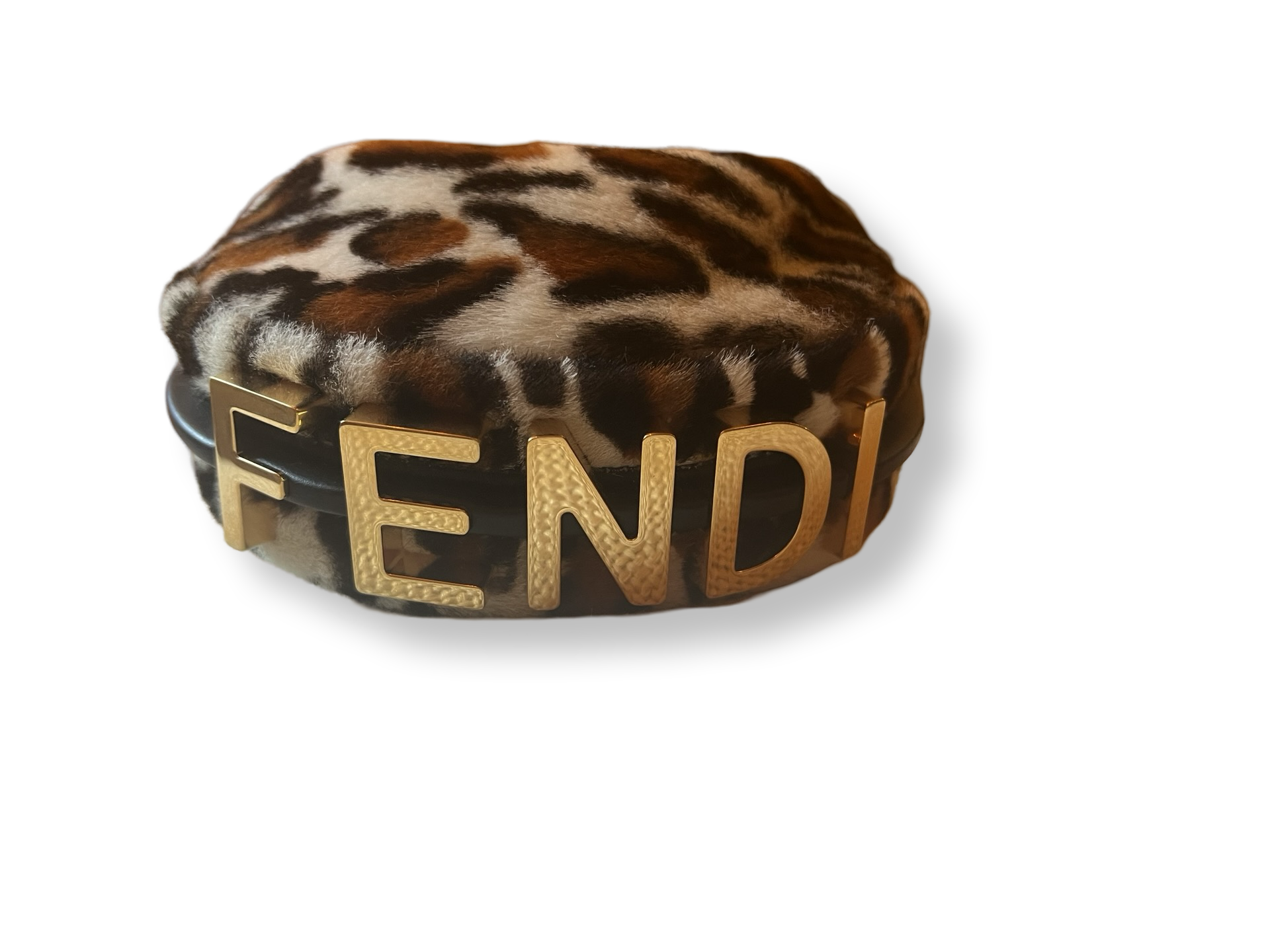 Fendi nano fendigraphy animal pattern calf hair bag 