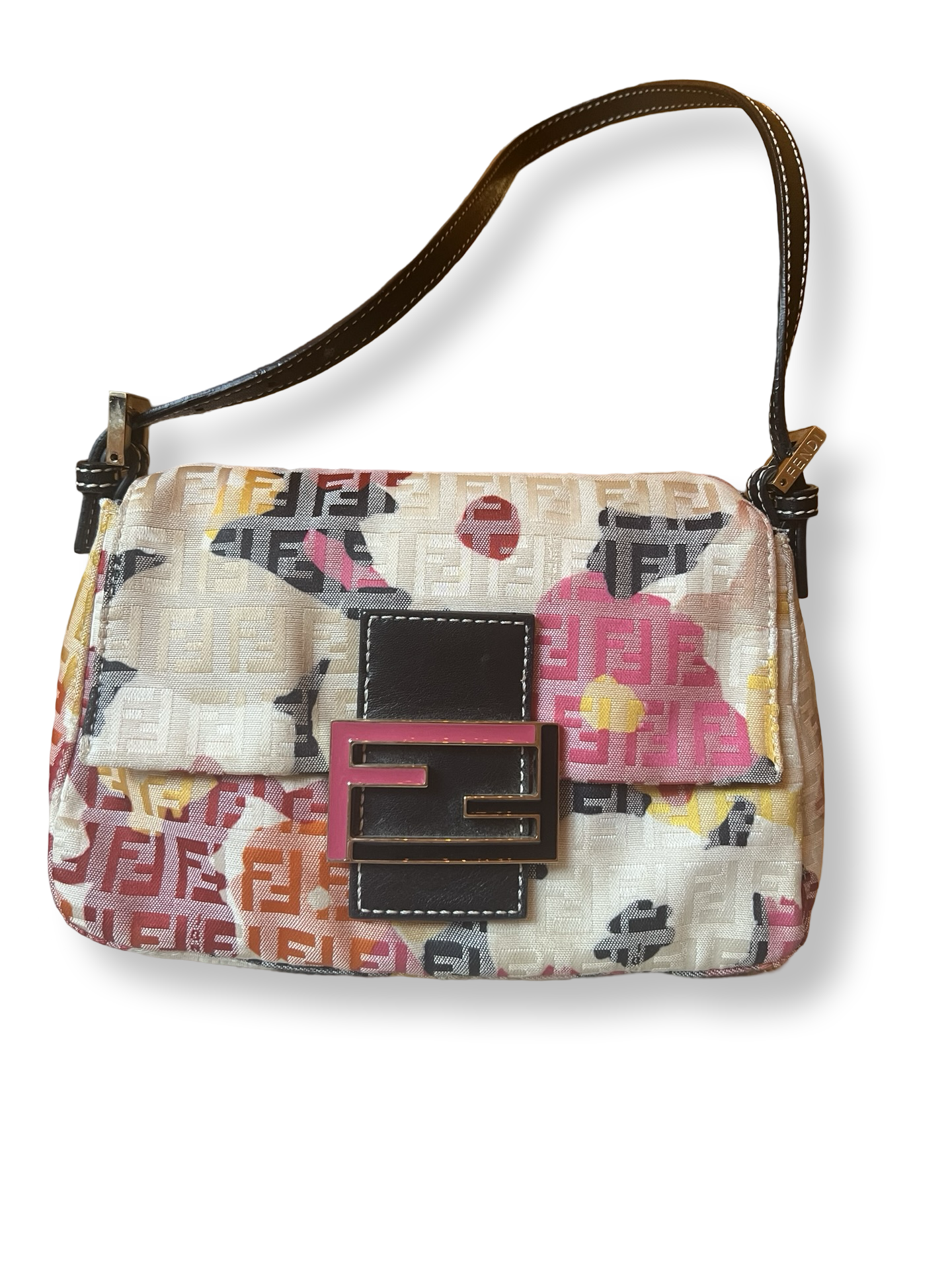 Fendi_Mini_Mama_Floral_Baguette Pink blue yellow red white multicolor