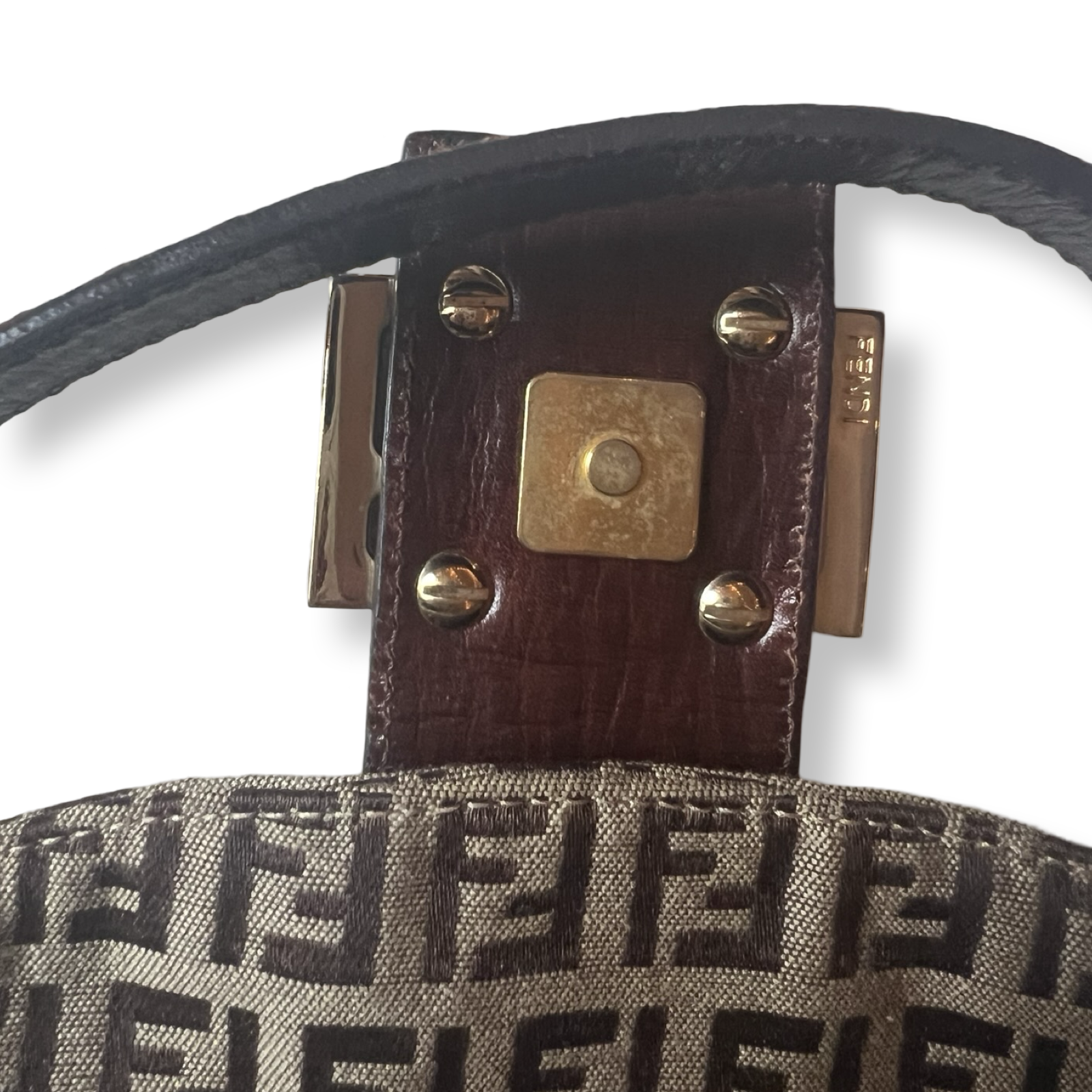 Fendi vintage baguette bag brown with gold hardware