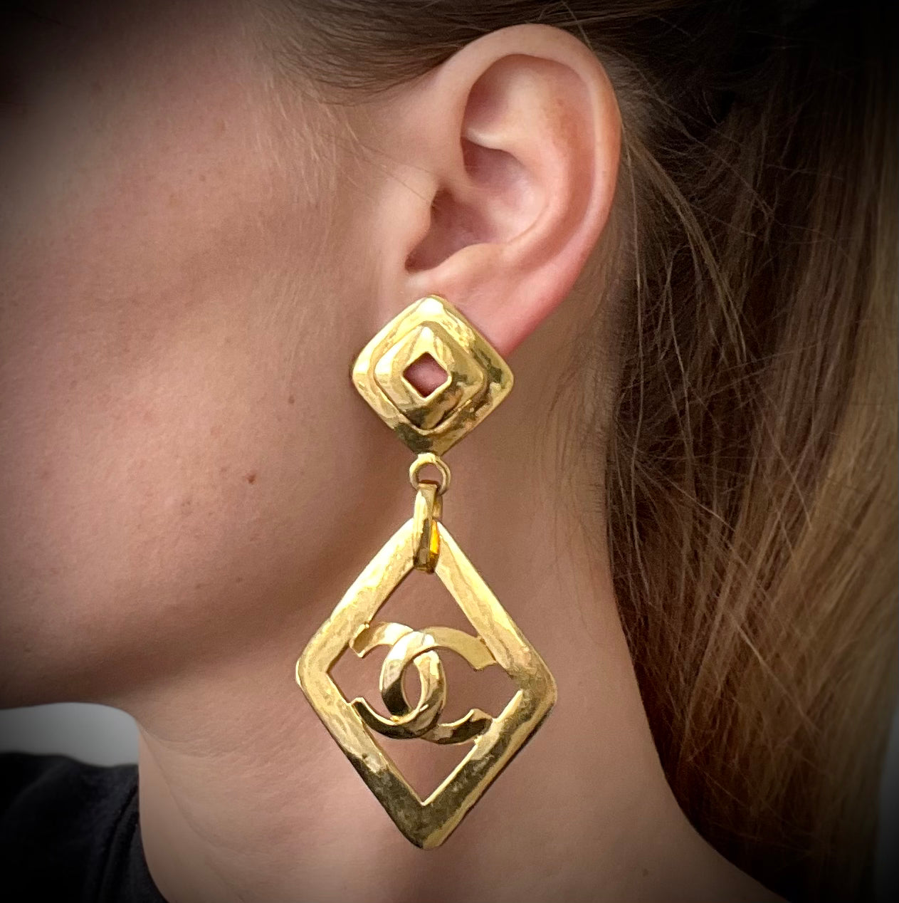 Chanel Vintage 90s Oversized Earrings