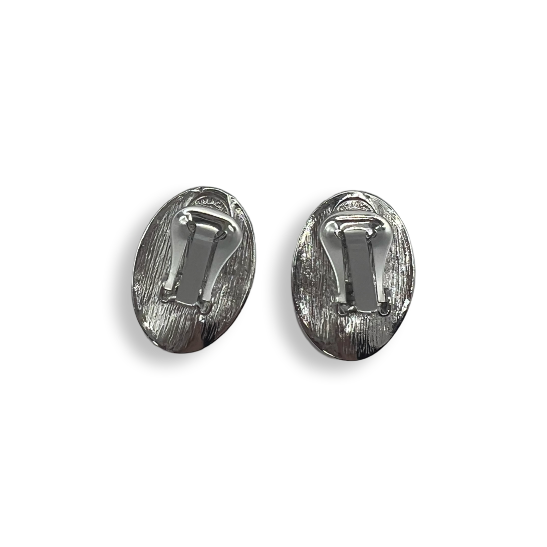 Givenchy Silver Oval Earrings