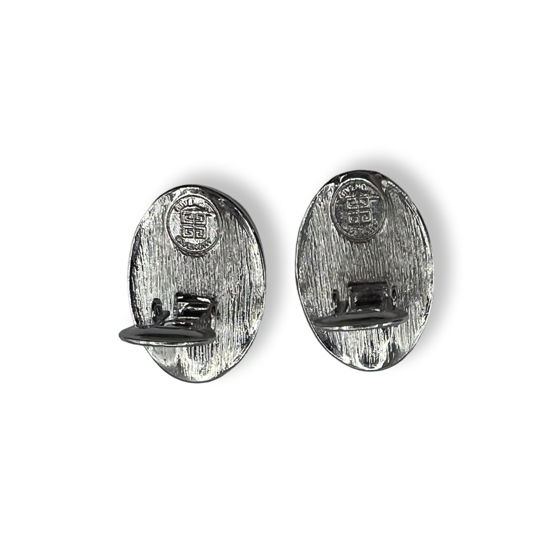 Givenchy Silver shiny sculptural vintage Earrings