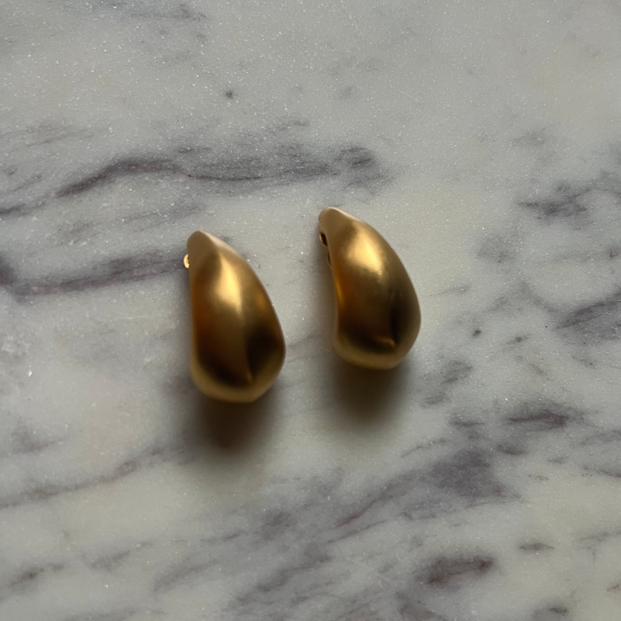 Authentic Givenchy vintage satin finish gold earrings