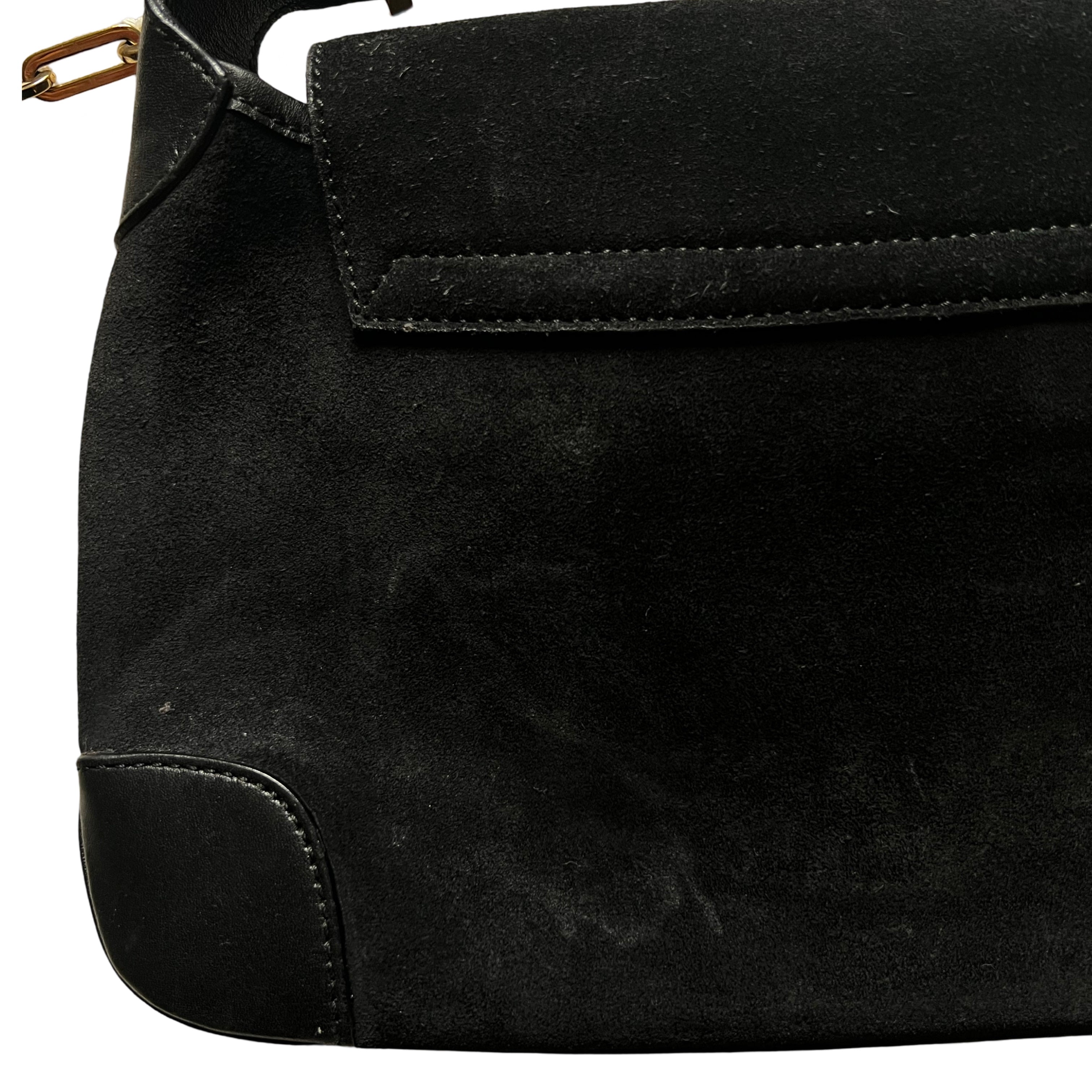 Gucci Suede black shoulder bag