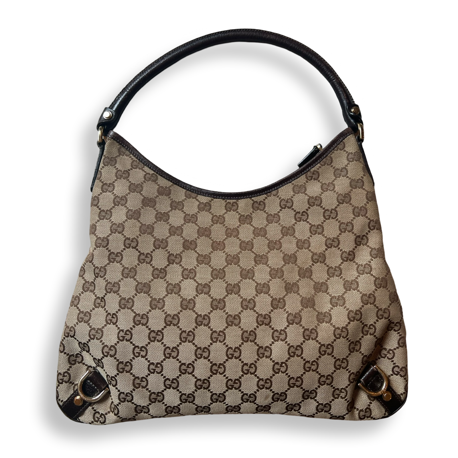 Gucci signature pattern shoulder bag large size D ring Abbey