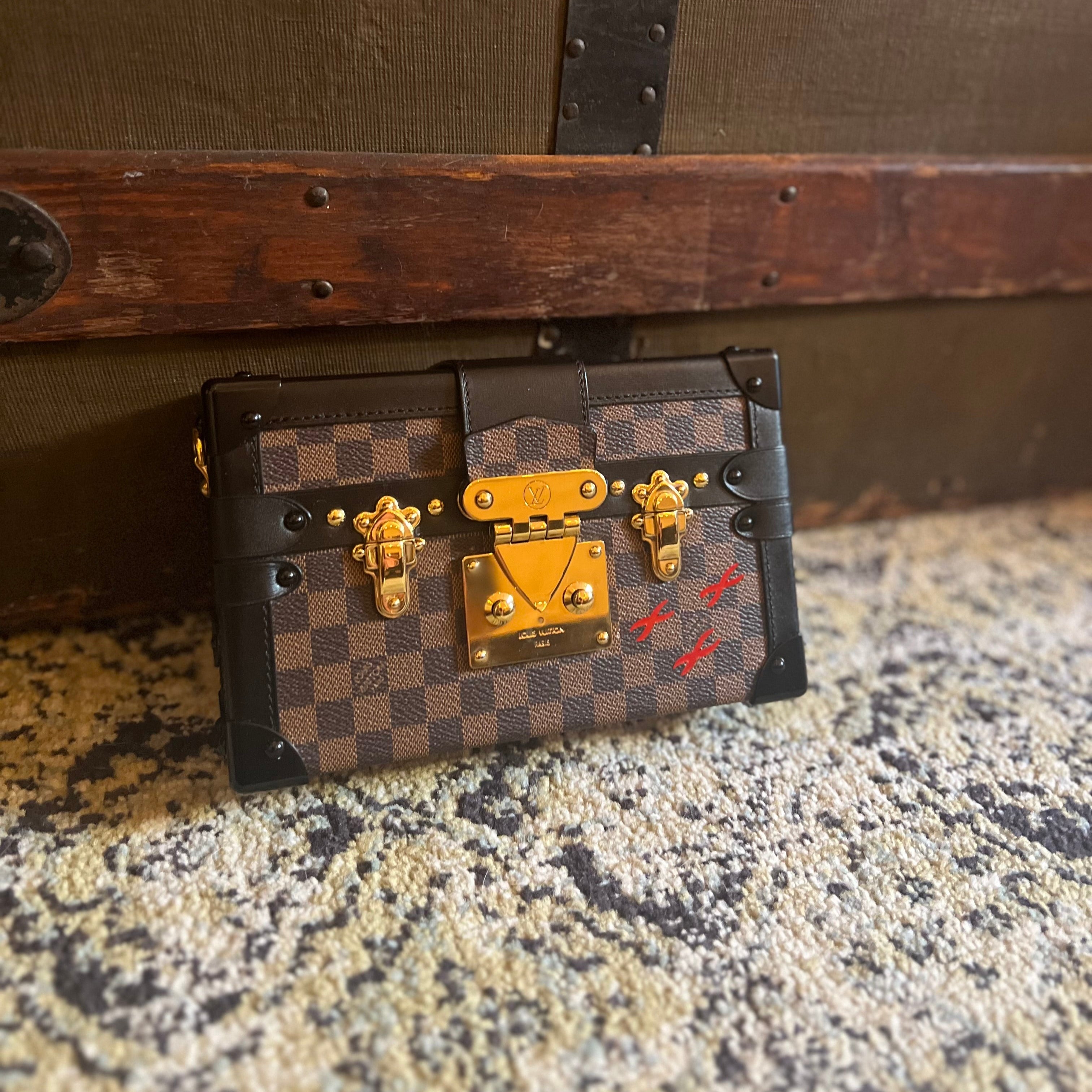 Louis Vuitton Petite Malle Damier Ebene Mini Trunk Purse