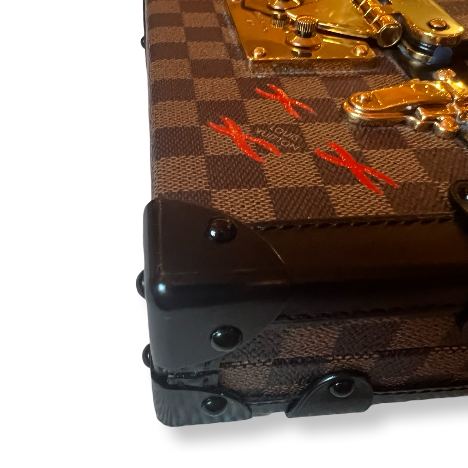 LV classic pattern trunk purse