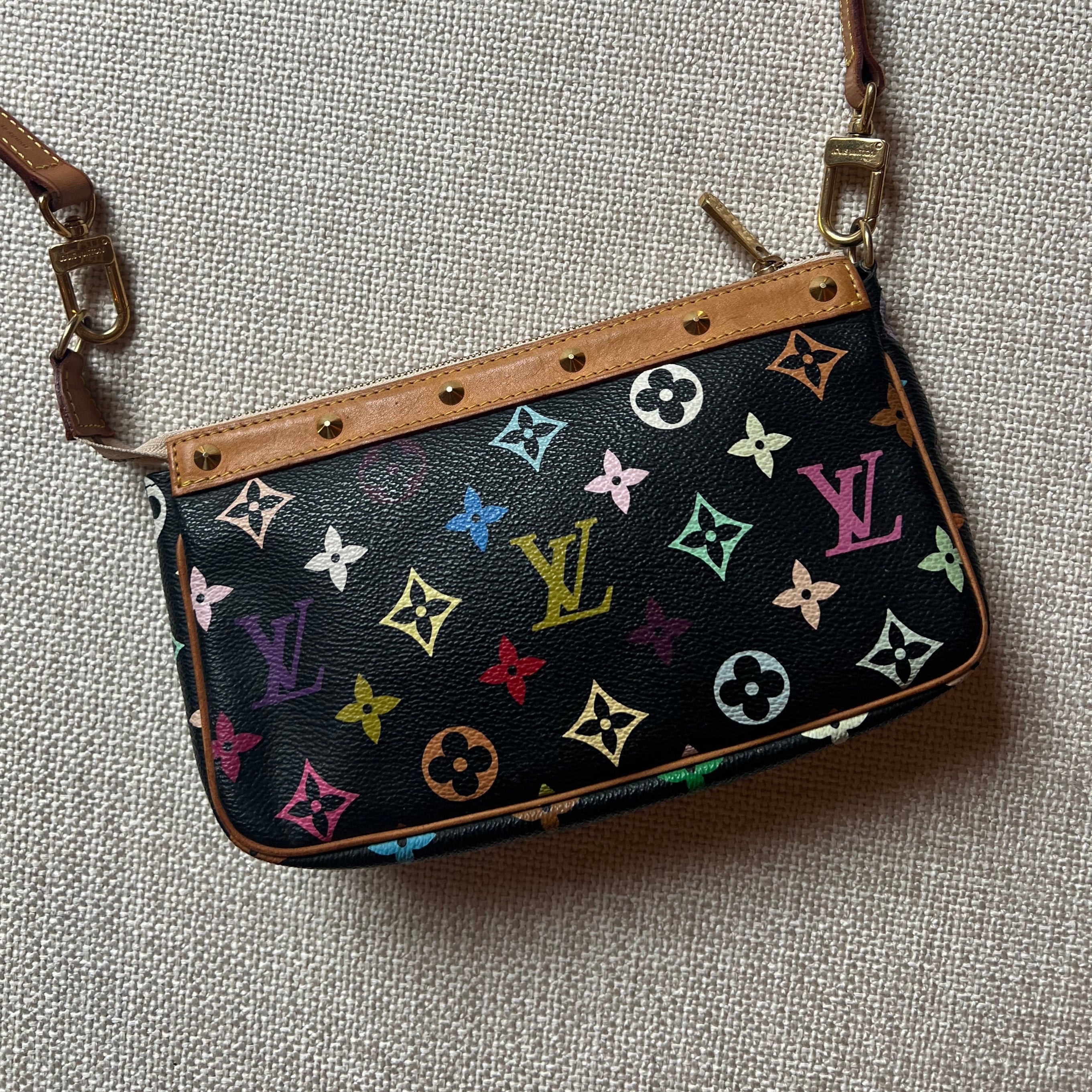 Louis Vuitton vintage pochette rainbow takashi murakami collection 2003