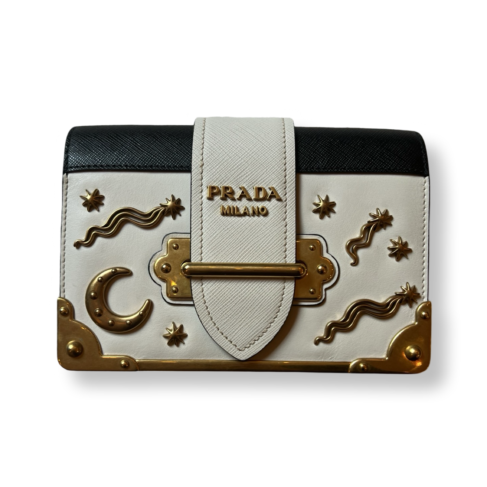 Prada authentic Cahier Bag white edition astrology moon & stars