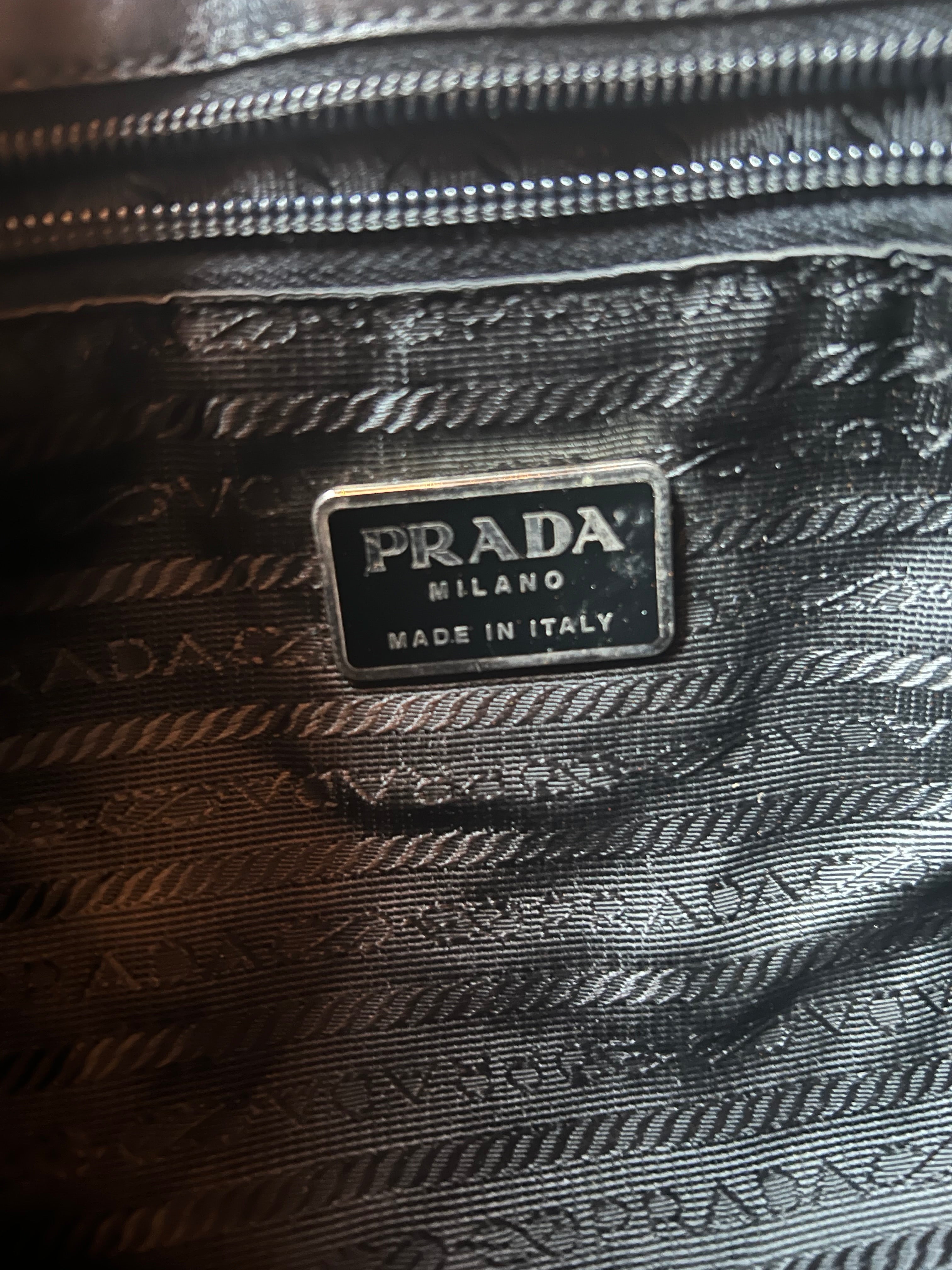 Prada Tessuto Chain Detail Black Handbag Retro old 2000s