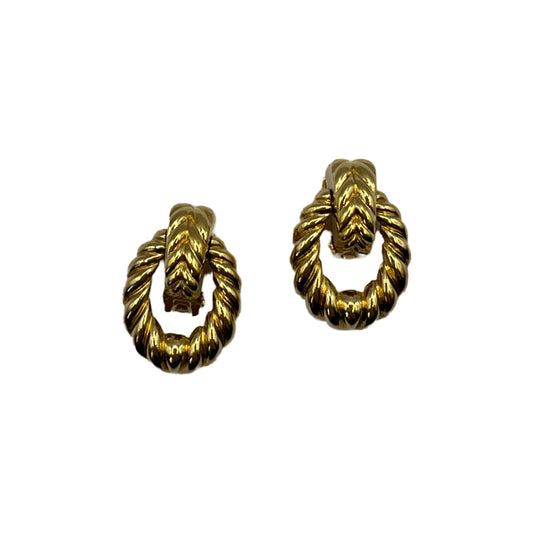 Christian Dior Vintage Gold Door Knocker style Earrings