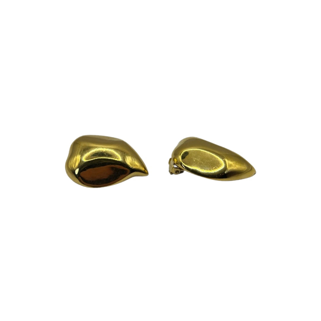 vintage ysl earrings oversized gold