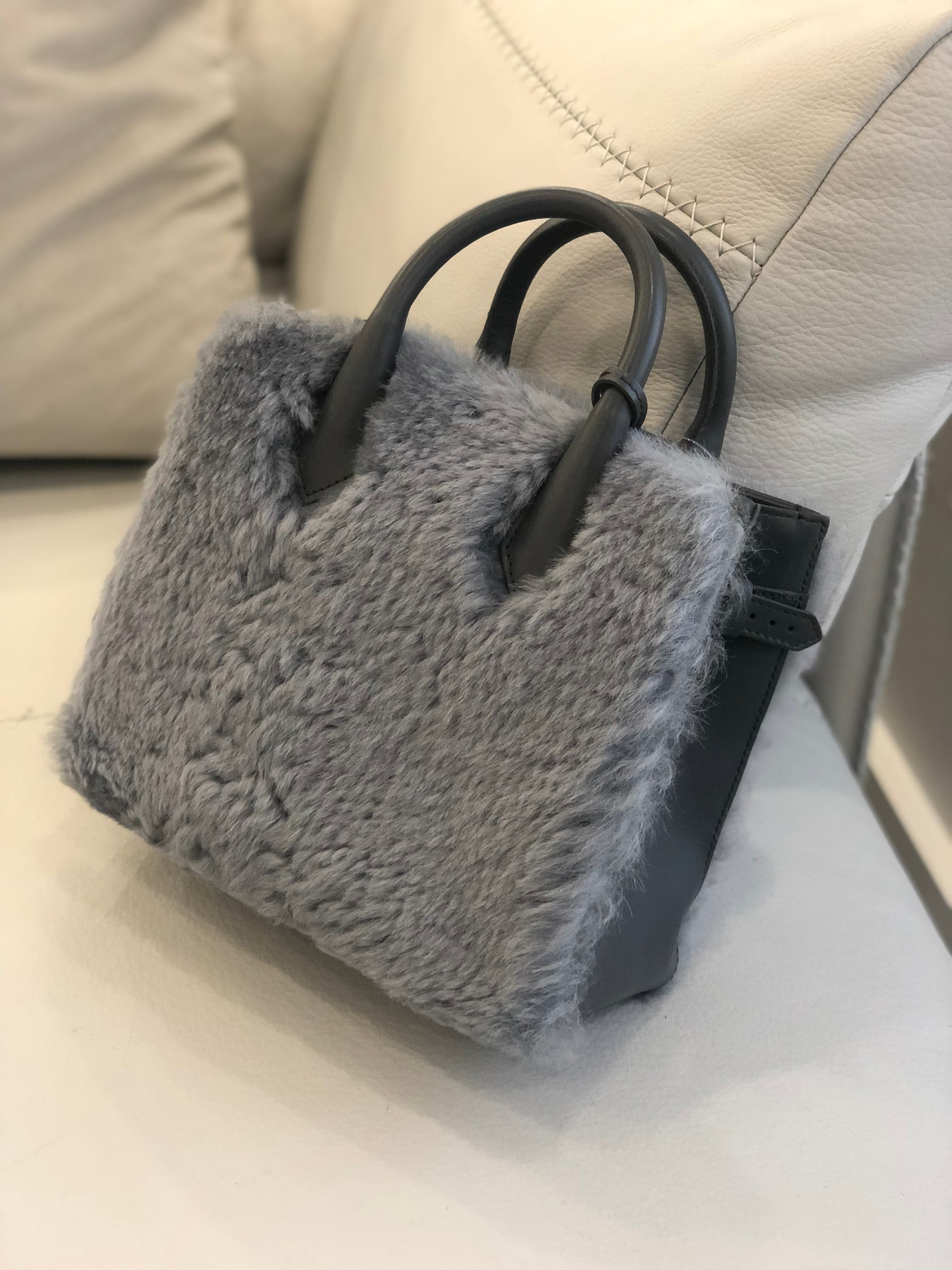 Balenciaga Shearling Padlock Tote Mini