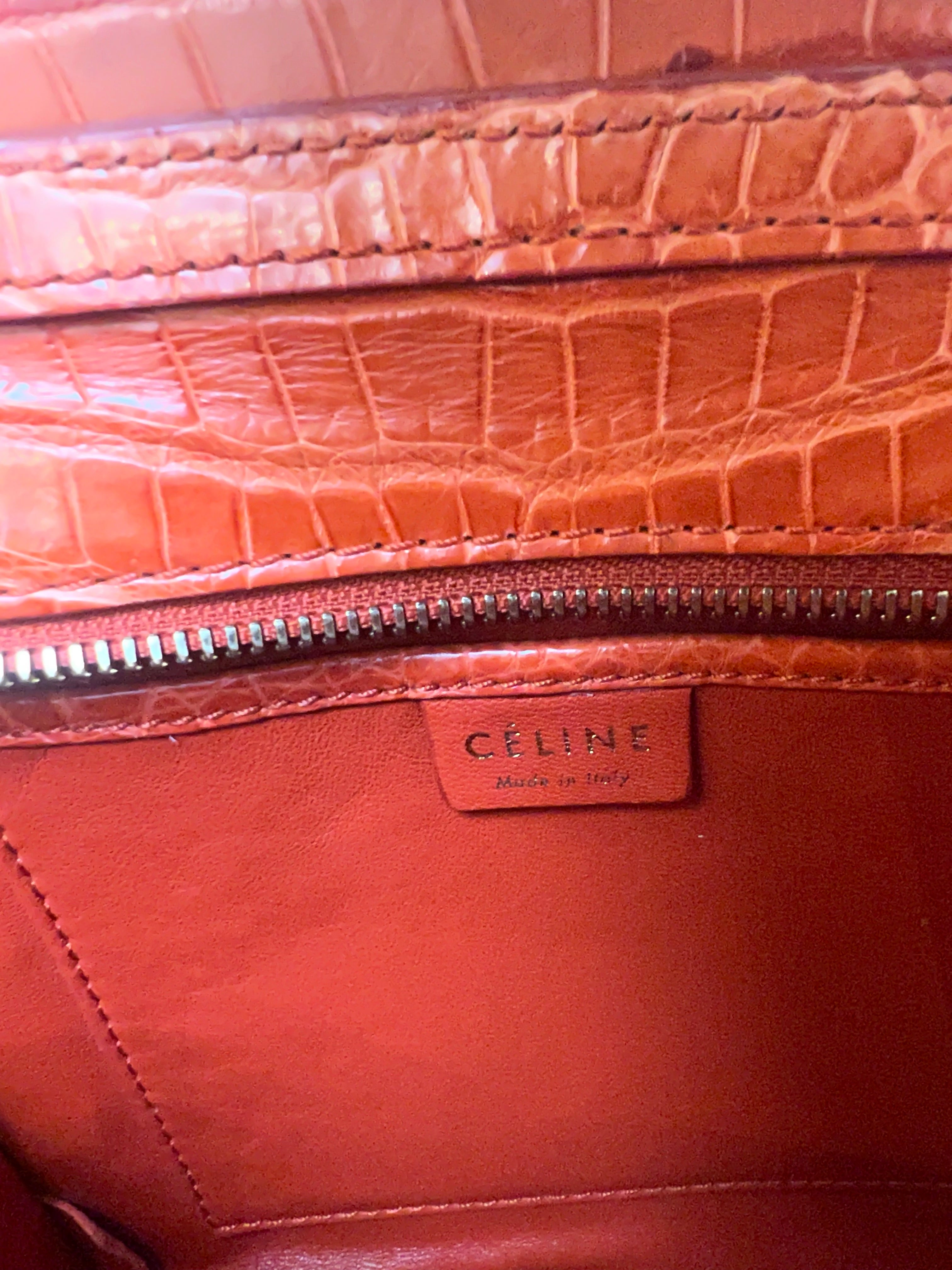 Celine Exotic Luggage Tote Nano Orange