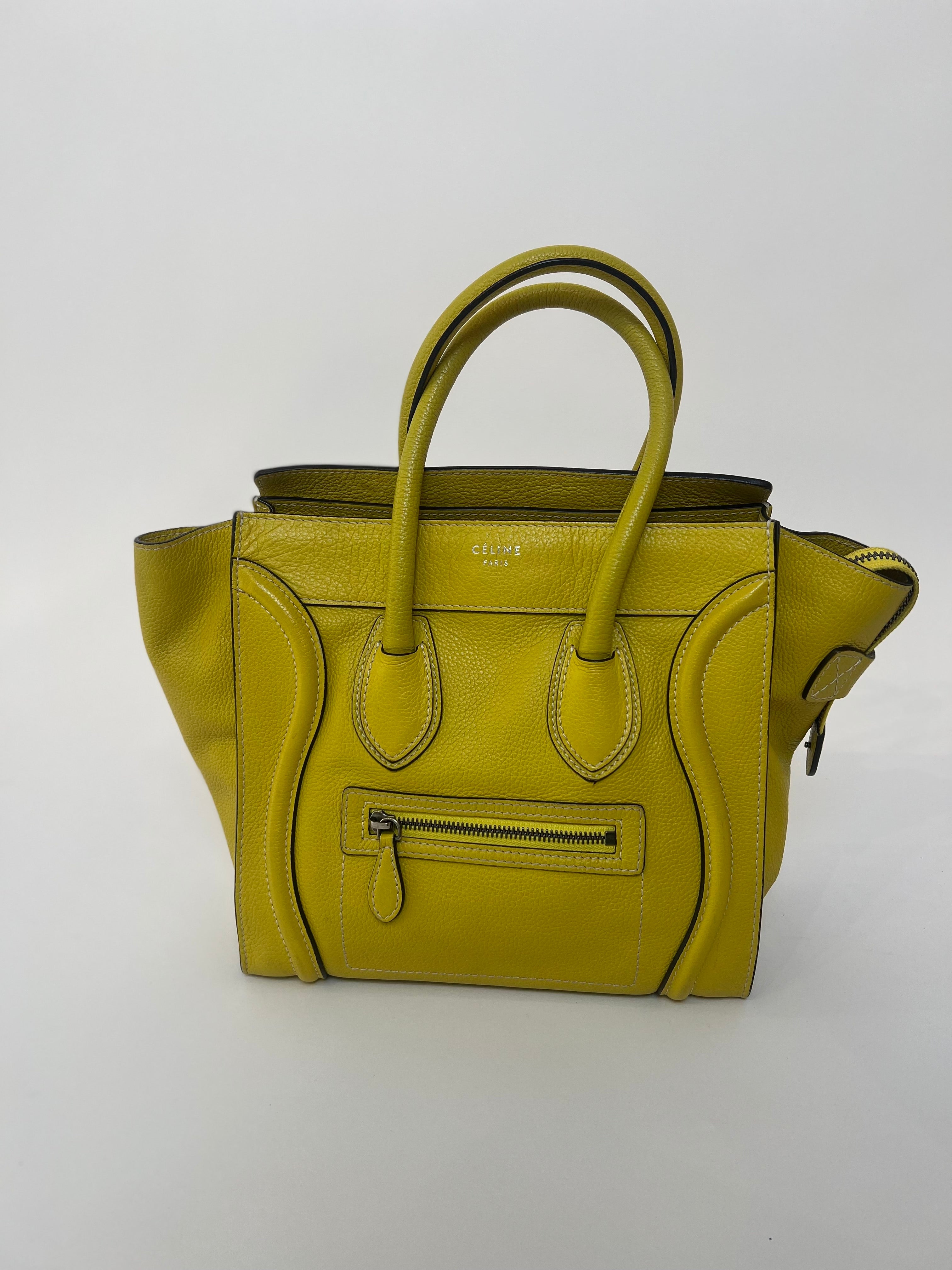 Celine Luggage Bag Micro Yellow