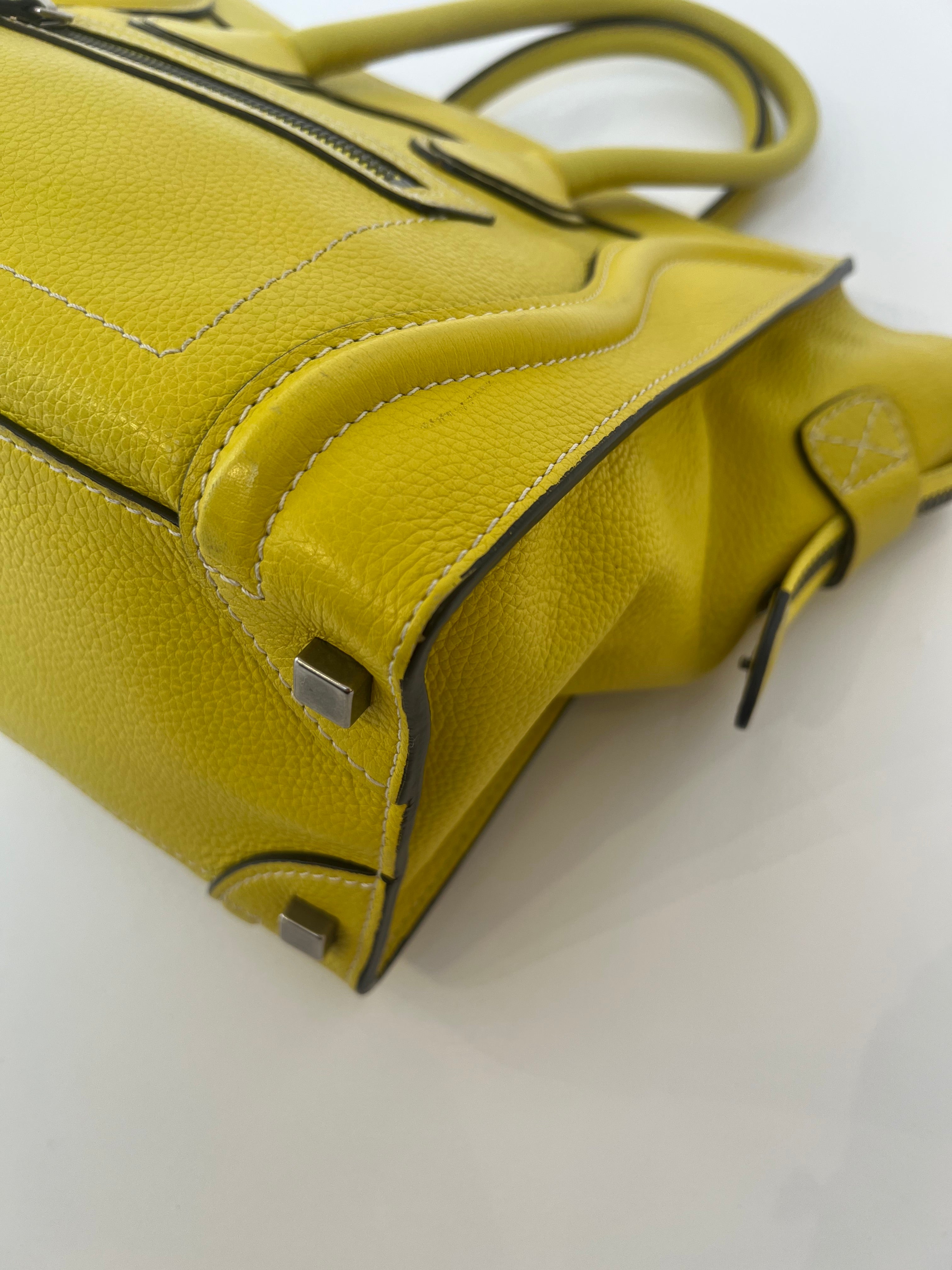 Celine Luggage Bag Micro Yellow