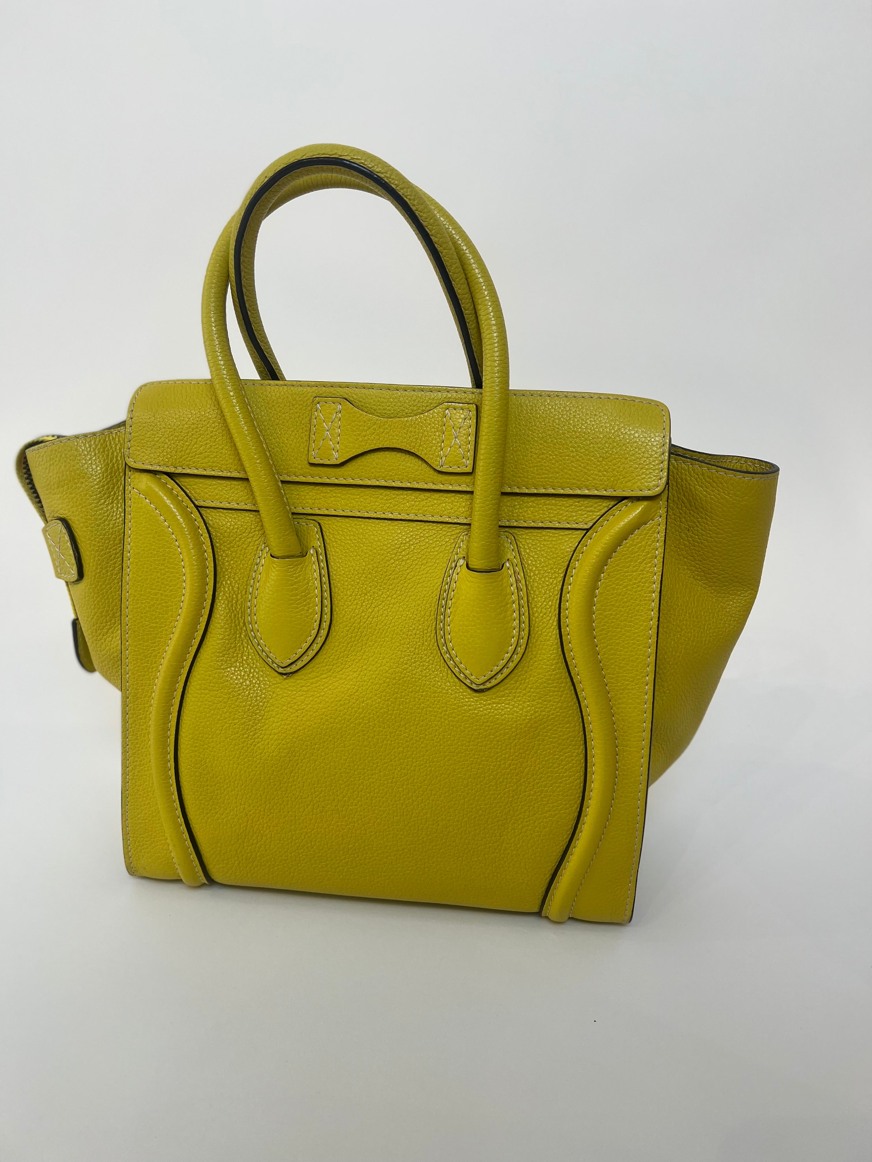 Celine Luggage Bag Micro Yellow