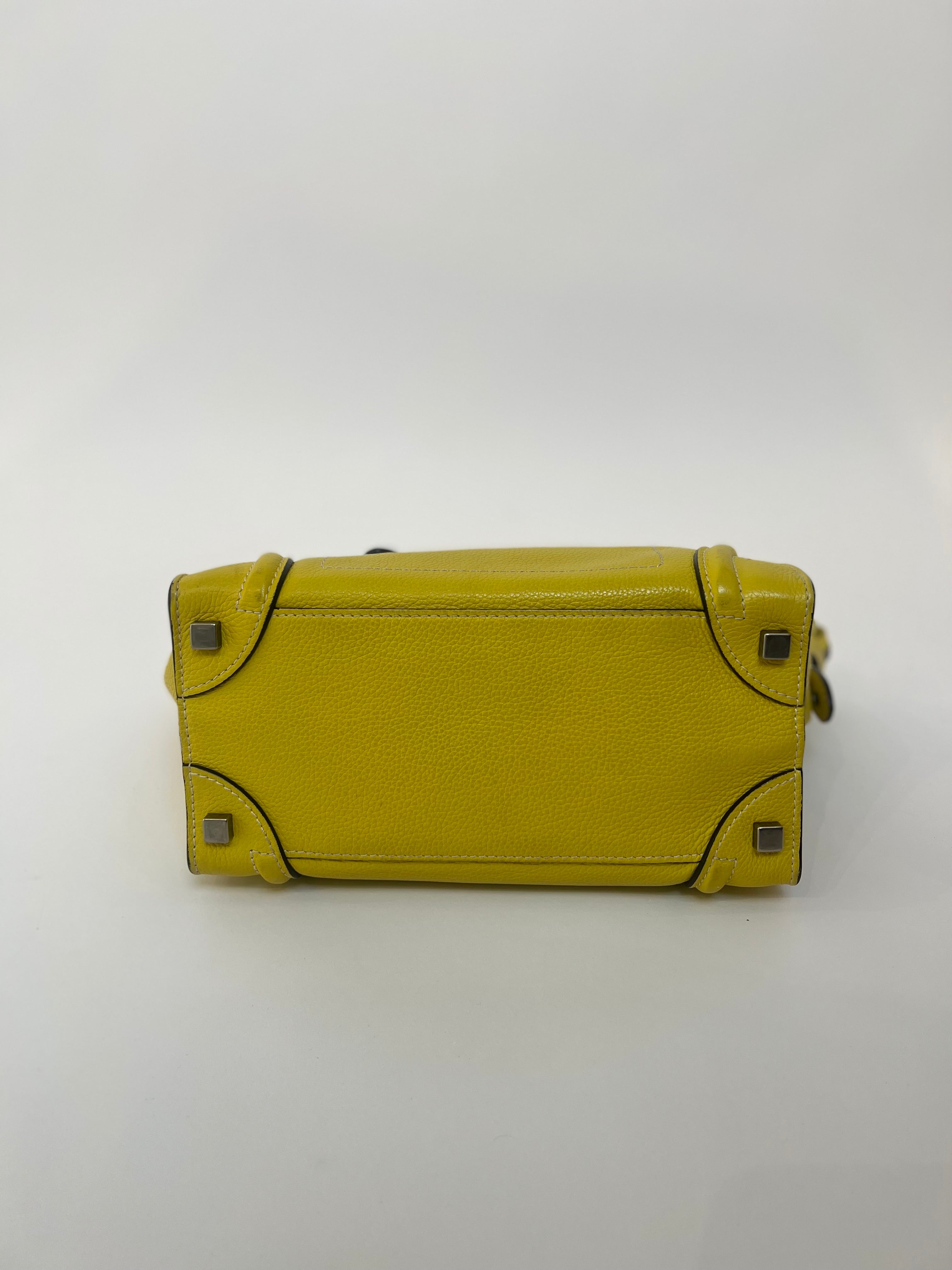 Celine Luggage Bag Micro Yellow