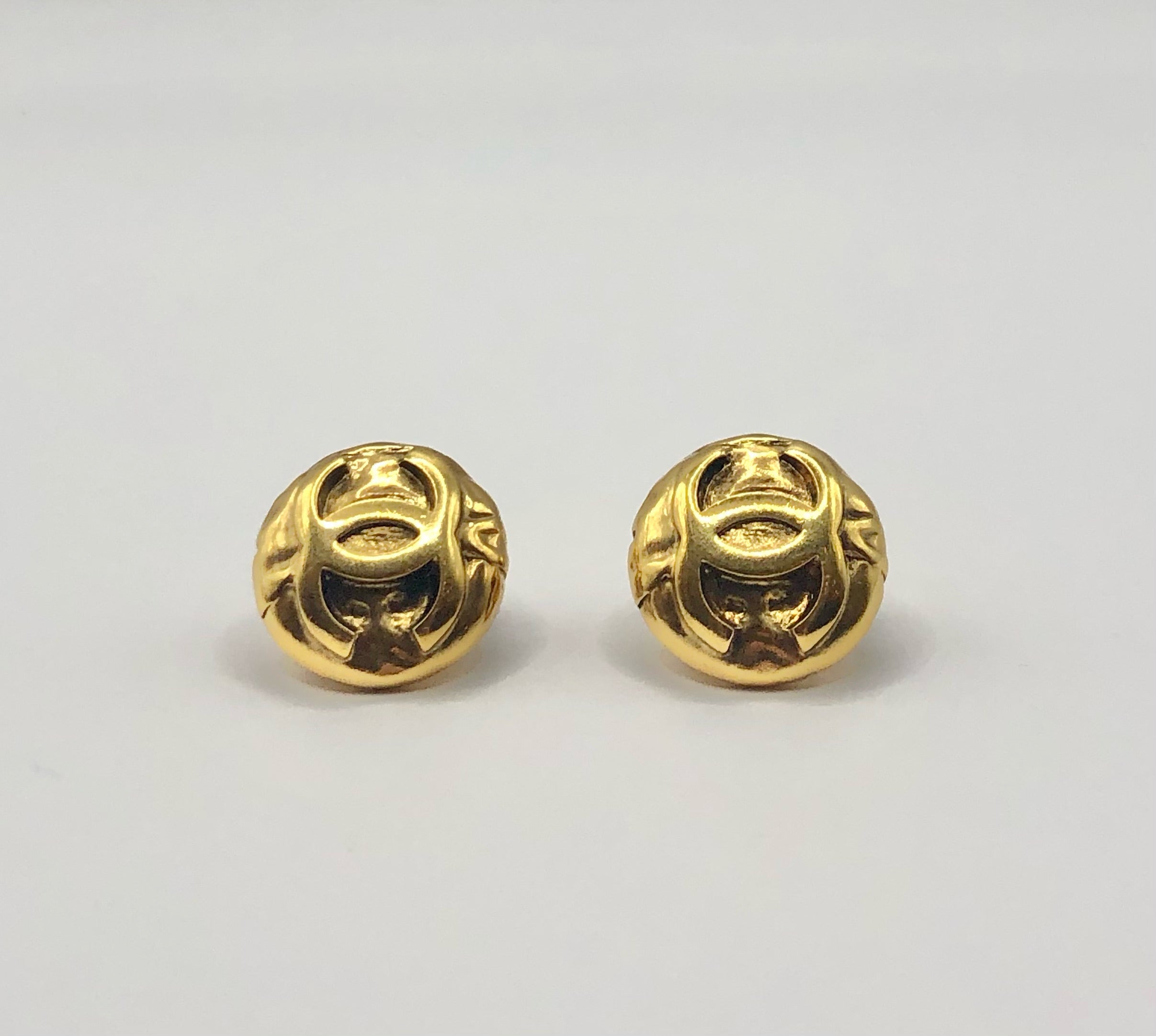 Chanel CC Button Earrings Vintage