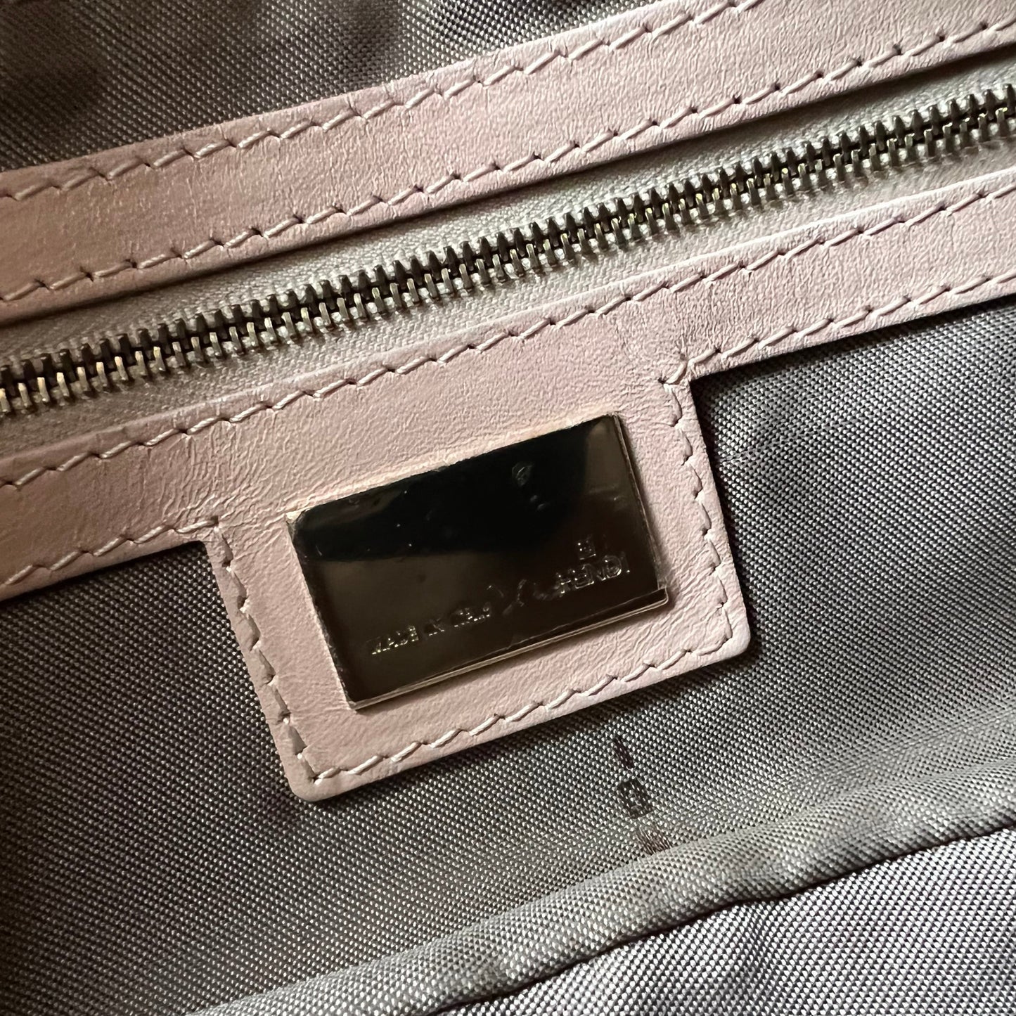 Vintage Fendi Zucca Double F Monogram Magnetic Closure Tan Pink Leather  Strap – Recess