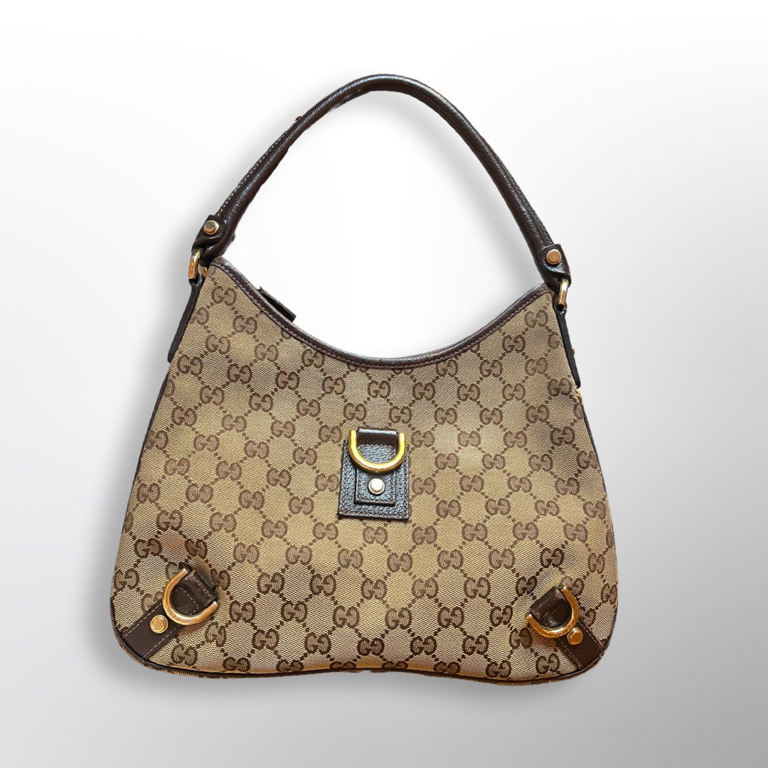 Gucci GG Signature Medium Abbey Shoulder Bag - White Shoulder Bags,  Handbags - GUC1349728