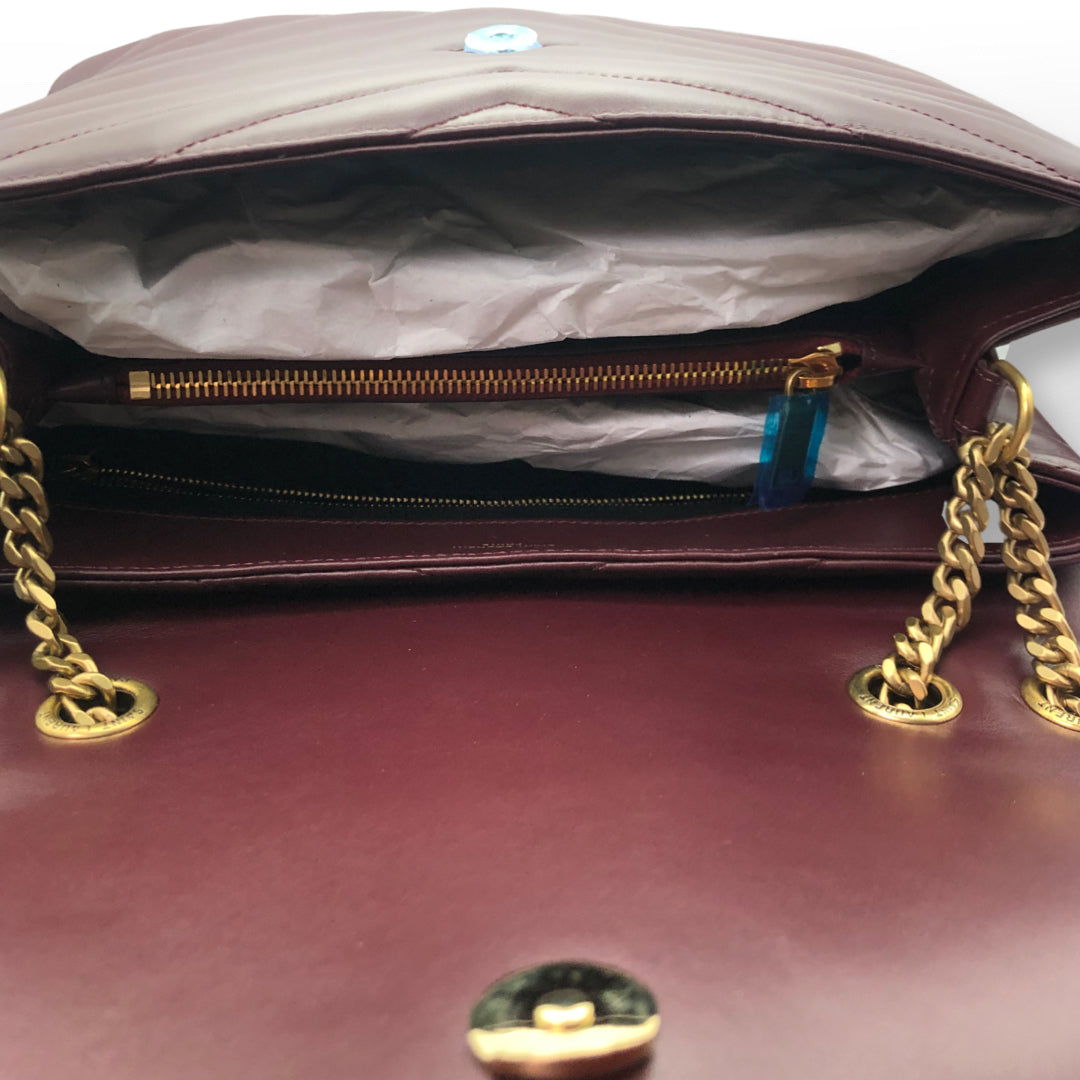 YSL Loulou Handbag Medium Burgundy Rouge Legion