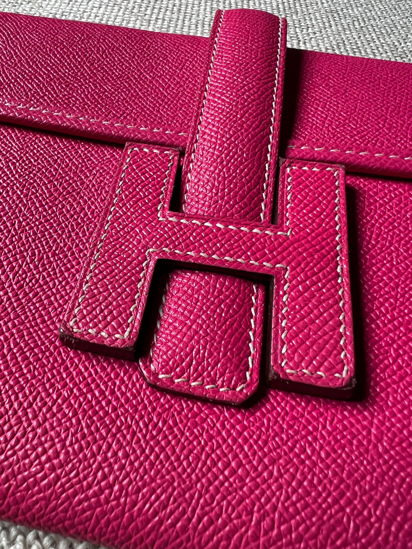 Hermes Jige Elan Clutch Epsom Leather In Red
